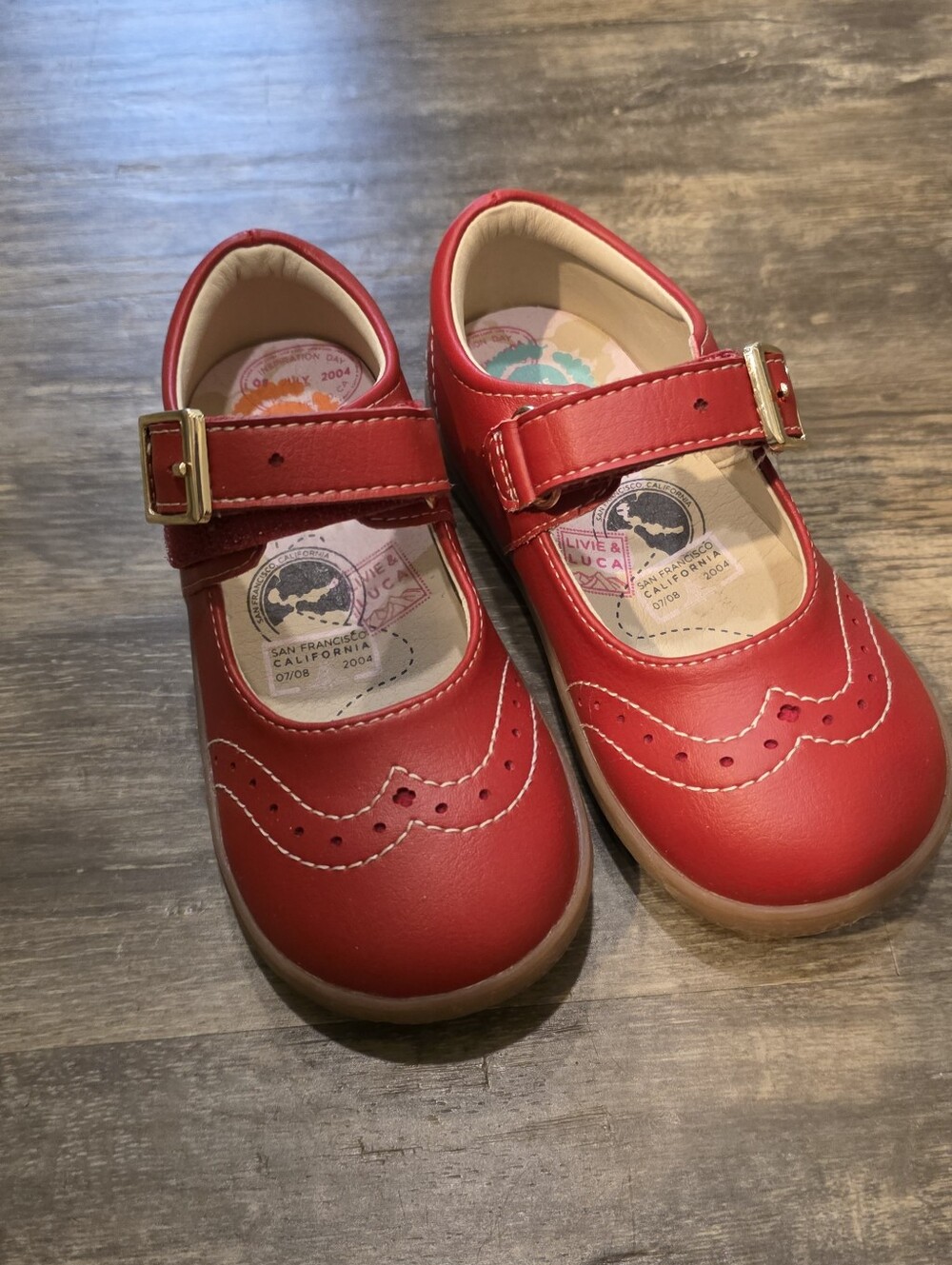 Livie & Luca Size 8 Red Mary Jane Kids Shoes - Classic Toddler Style School